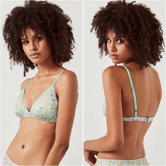 New spell designs city lights tri bralette sage XS